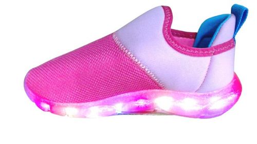 Tênis pé Com pé Bubble Red Com Leds Que Piscam 1341 - Rosa Esc/Pink