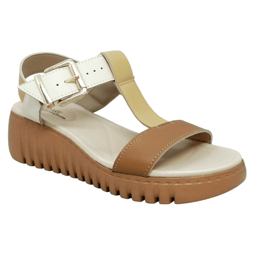 Sandália Anabela Modare Areia