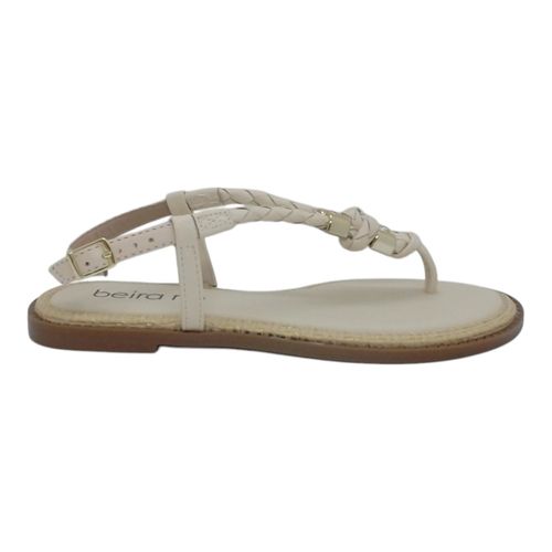 Sandália Rasteira Beira Rio Creme