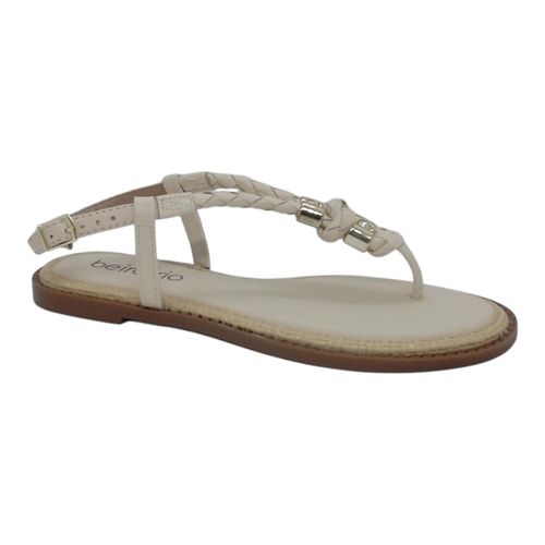 Sandália Rasteira Beira Rio Creme