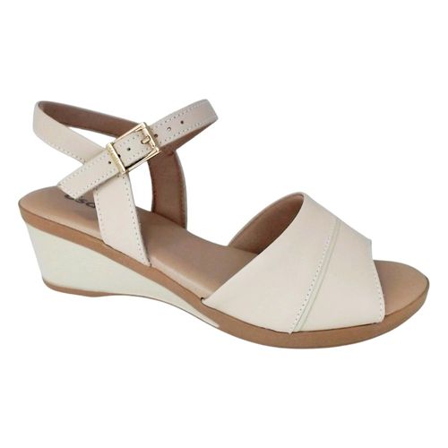 Sandália Anabela Usaflex Bege