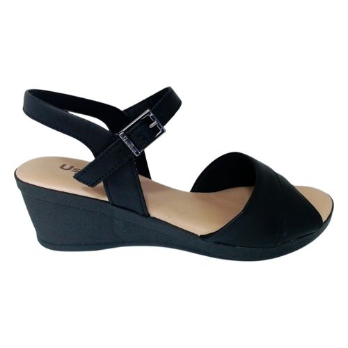 Sandália Anabela Usaflex Preto