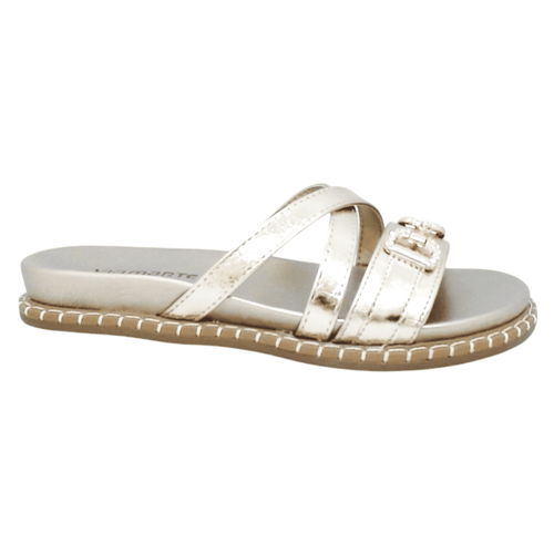 Tamanco Rasteira Via Marte Dourado