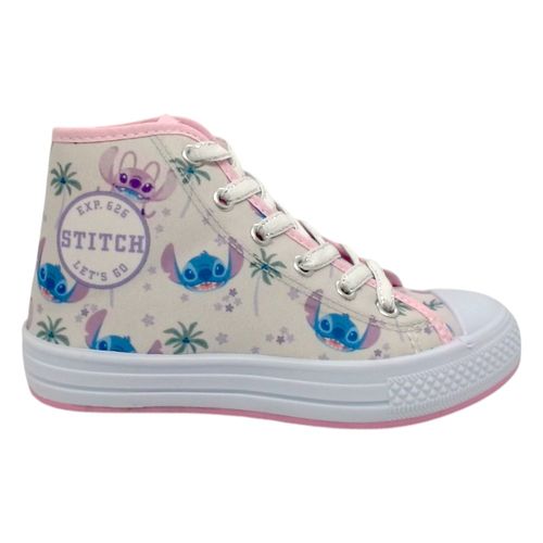 Tênis Danguinho Stitch Cano Alto Rosa