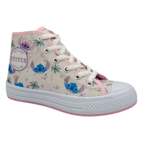 Tênis Danguinho Stitch Cano Alto Rosa