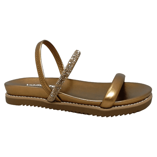 Via Marte Sandalia Rasteira 117-006 Cobre
