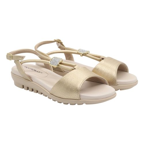 Sandalia Anabela Piccadilly Ouro