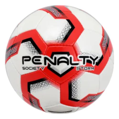 Bola Society Panalty Storm Branco/Vermelho