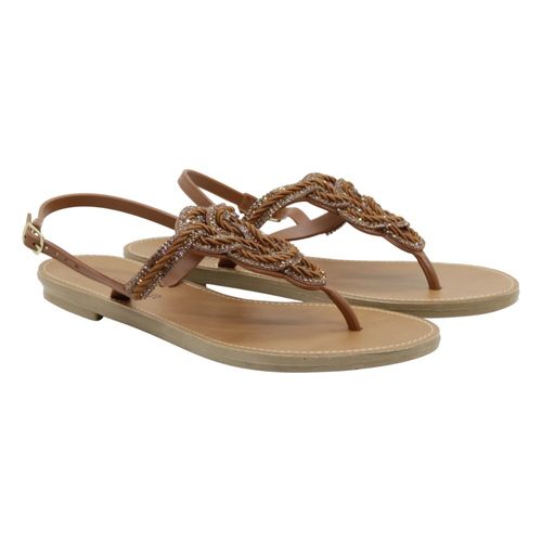 Sandália Rasteira Via Jupiter 340046 Caramelo