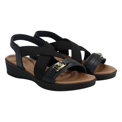 Sandália Anabela Usaflex Ud04007 Preto