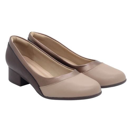 Scarpin Salto Bloco Piccadilly 145055 Nude