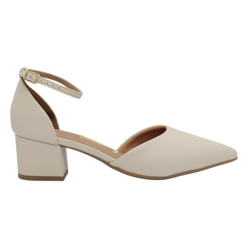 Scarpin Salto Bloco Vizzano 1220.317 Creme