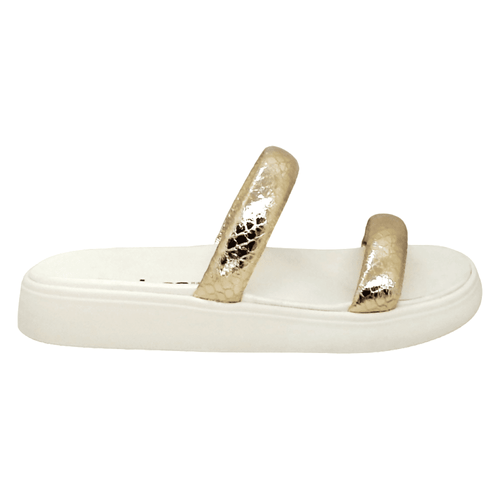 Tamanco Rasteira Moleca 5507.101 Metalizado Dourado