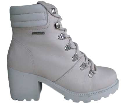 Bota Salto Cano Curto Pegada Branco