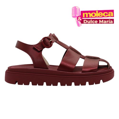 Sandália Rasteira Moleca Cherry Vinho