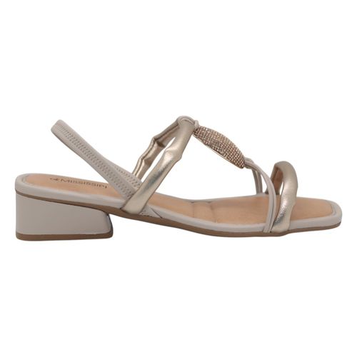 Sandália Salto Bloco Mississipi Marfim