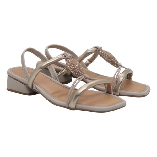 Sandália Salto Bloco Mississipi Marfim