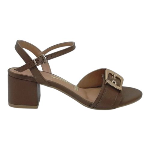 Sandália Salto Bloco Vizzano Marrom