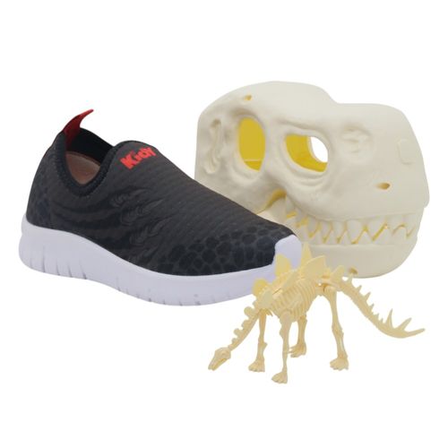 Tênis Kidy Ultra Flex Dinossauros Preto