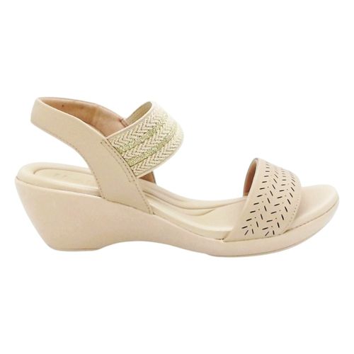 Sandália Anabela Usaflex Nude