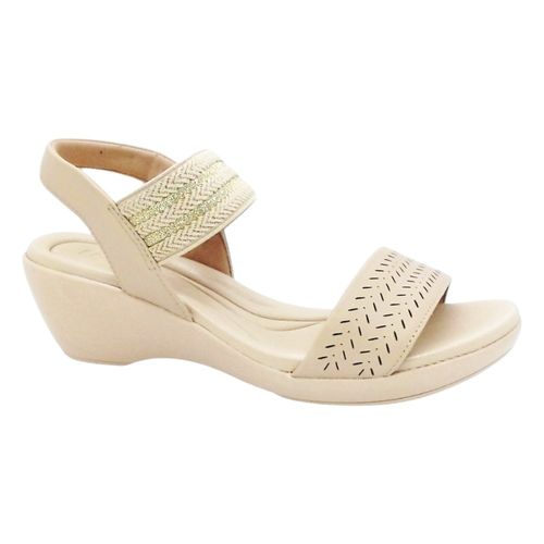 Sandália Anabela Usaflex Nude