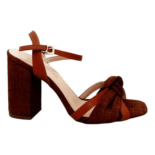 Sandália Salto Bloco Pisamare Caramelo