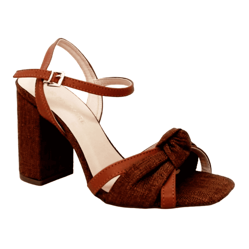 Sandália Salto Bloco Pisamare Caramelo