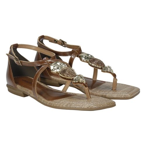 Sandália Rasteira Mississipi J0402 Tabaco