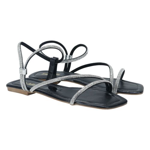 Sandália Rasteira Ana Julia 2032 Preto