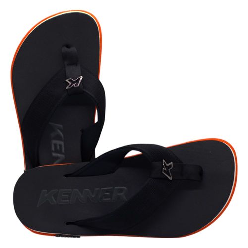 Chinelo Kenner Kivah 1300062304 Preto/Laranja