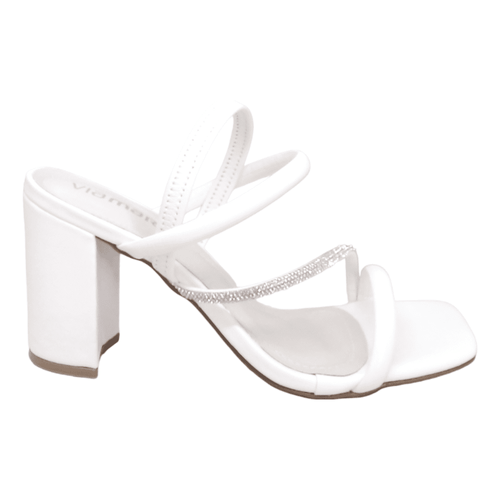 Sandália Salto Bloco Via Marte Branco