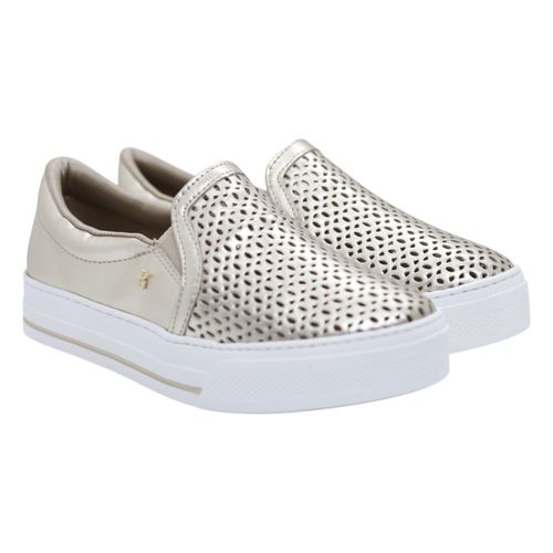 Tênis Via Marte Slip On 027-035 Dourado