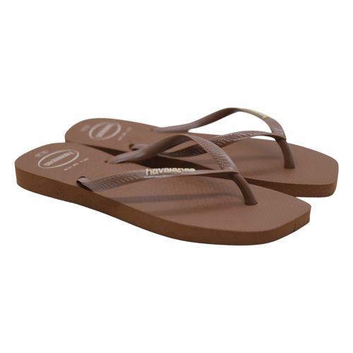 Chinelo Havaianas Slim Square Logo Pop Ferrugem