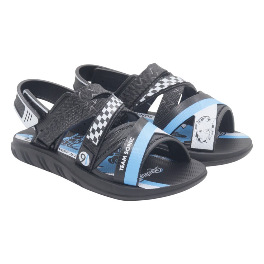 Sandalia Grendene Kids Sonic Fast Car 1 Preto