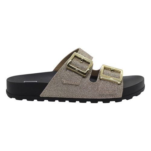 Tamanco Rasteira Moleca 5436.401 Gliter Dourado