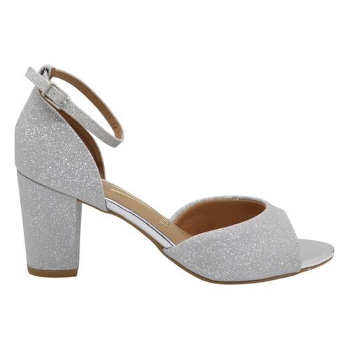 Sandália Salto Vizzano 6262.406 Gliter Prata