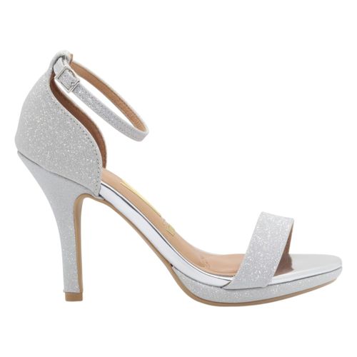Sandália Salto Fino Vizzano 6210.655 Gliter Prata