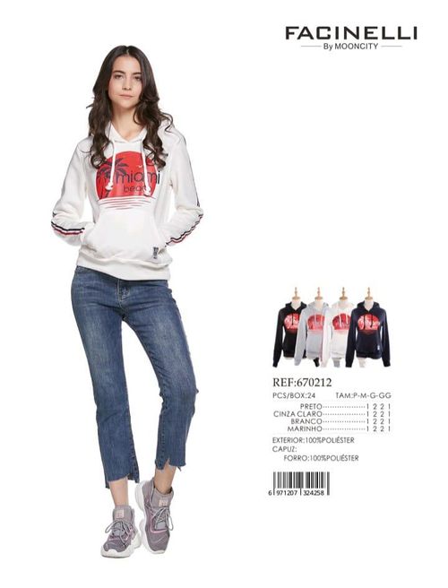 Blusa Moletom Facinelli Branco