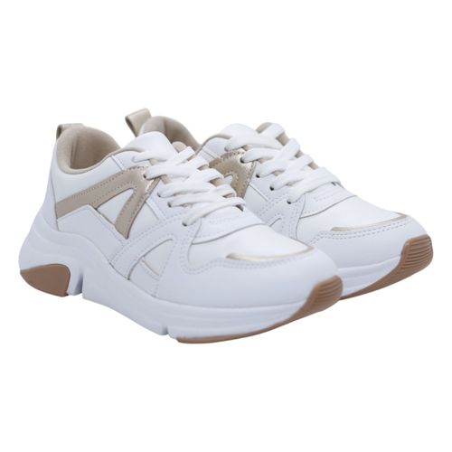 Tênis Modare 7401.102 London Branco/Dourado