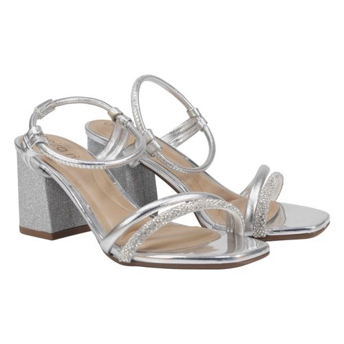 Sandália Salto Bloco Beira Rio 8436.213 MET Prata