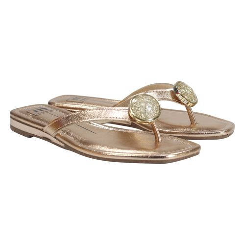 Tamanco Rasteira Moleca 5559.102 Ouro