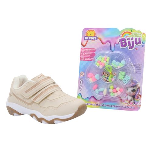Tênis Kidy Play Com Brinquedo Marfim