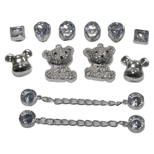 Botons Crocs Di Santinni Ursinho 09 Prata