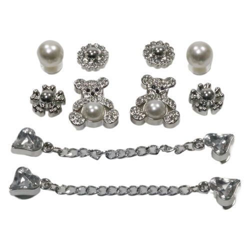 Botons Crocs Di Santinni Ursinho 06 Prata