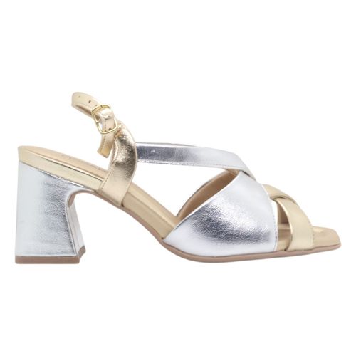 Sandalia Salto Bloco Piccadilly Prata