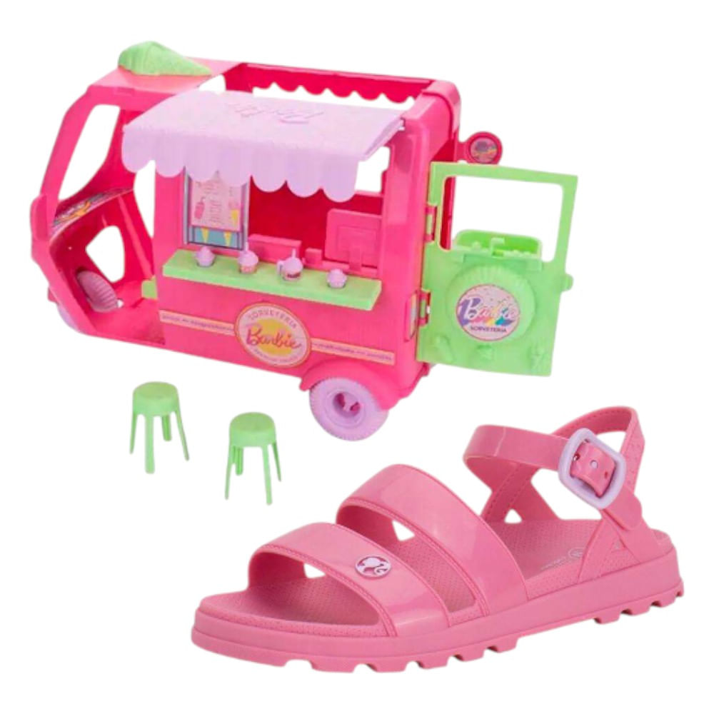 Sandália Grendene Kids Barbie Sorveteria 23221 N° 25 ao 34 Rosa