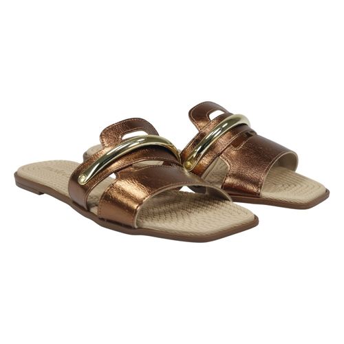 Tamanco Rasteira Moleca 5558.105 Bronze