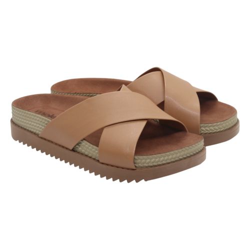 Tamanco Rasteira Moleca 5500.215 Camel