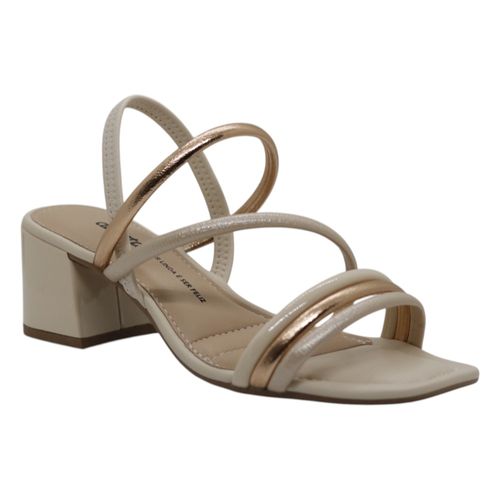 Sandália Salto Bloco Dakota Y8291 Bege