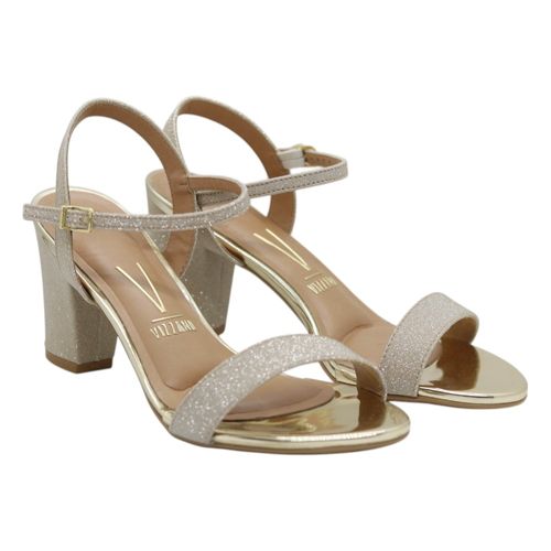 Sandália Salto Vizzano 6262.474 Gliter Dourado